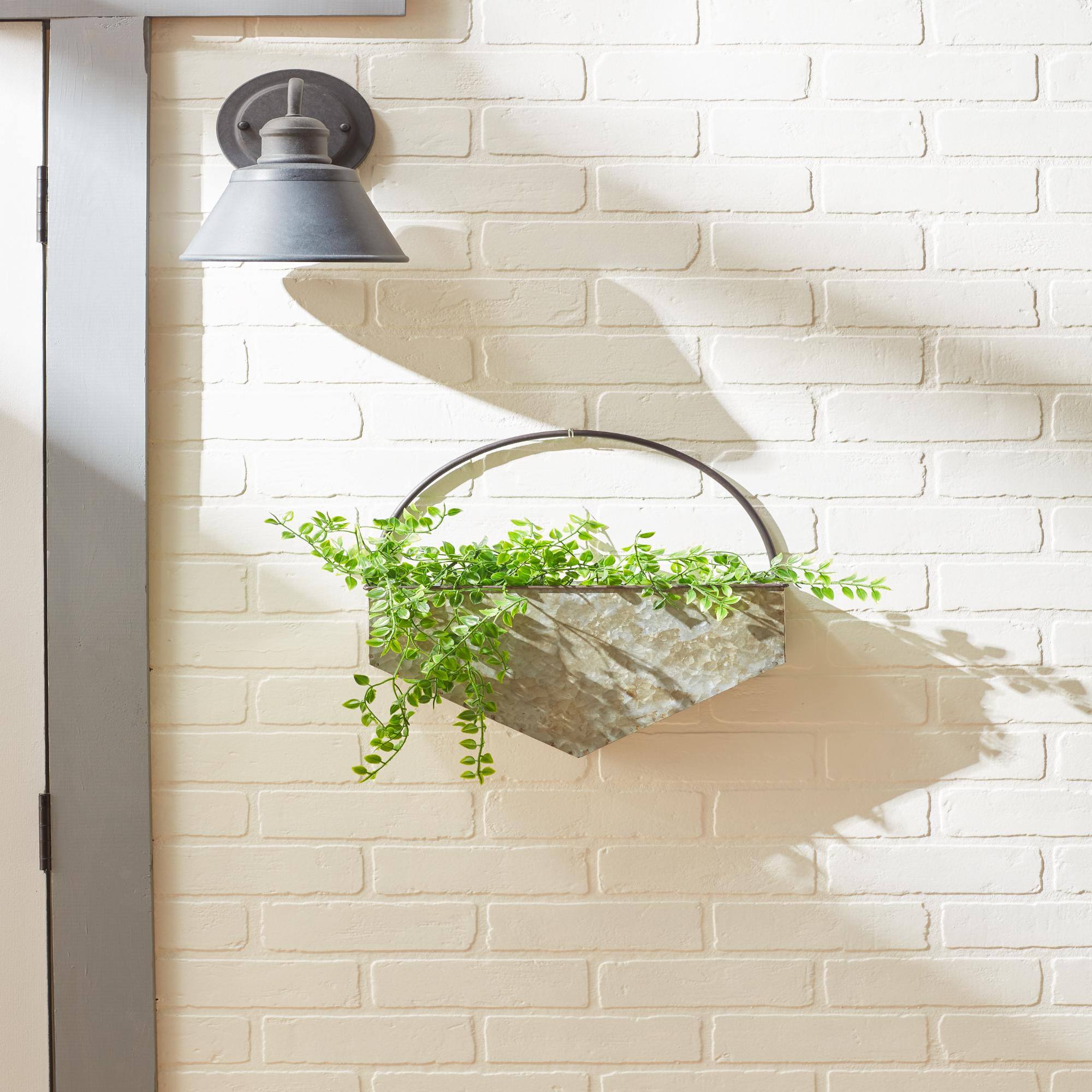 14.5" Diamond Galvanized Wall Planter